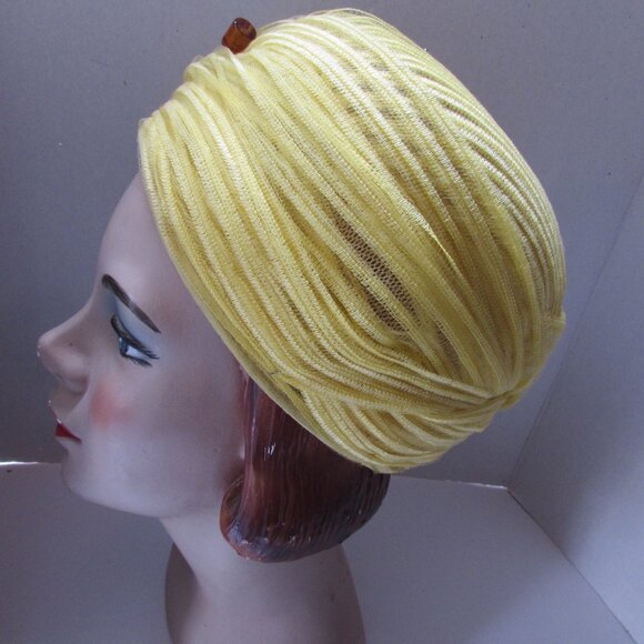 Vintage 1960 Era Bubble Hat Lemon Yellow main image 10